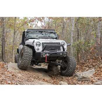 Pare-chocs avant en acier à LED avec support de treuil Jeep Wrangler JL