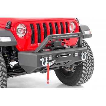 Pare-chocs avant en acier à LED avec support de treuil Jeep Wrangler JL