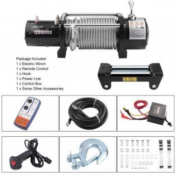 Treuil électrique 12 Volts 5443 kgs 12000 Lbs