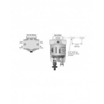 Préfiltre RACCORD série 120 gasoil 57L/Heures 30 Microns