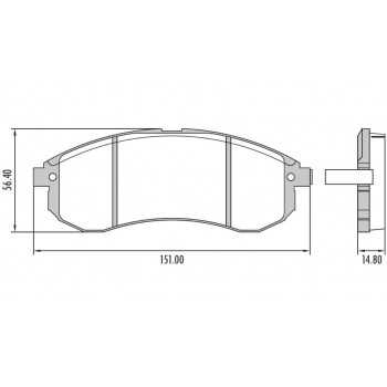 Jeu de plaquettes de frein avant Mitsubishi L200 1992-2007
