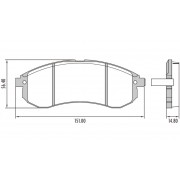 Jeu de plaquettes de frein avant Mitsubishi L200 1992-2007