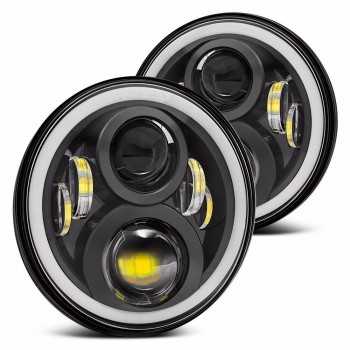 Optique de phare a LED sans vieilleuse fond noir Jeep-Toyota-Nissan-Land Rover-Mitsubishi