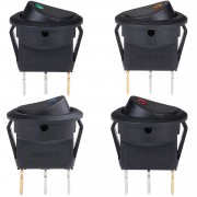 Interrupteur à bascule Bouton marche/arrêt Auto illuminé avec 4 Couleur LED (8 pièces)