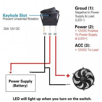 Interrupteur à bascule Bouton marche/arrêt Auto illuminé avec 4 Couleur LED (8 pièces)