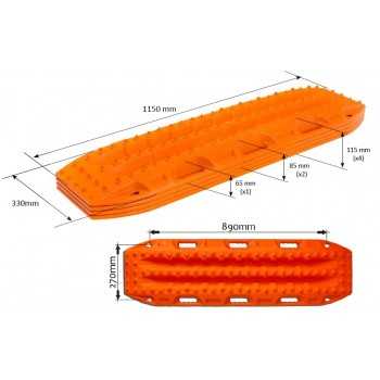 Plaque de desensablage MAXTRAX rouges gen2 dimensions 1,15 m long X 0,34 m