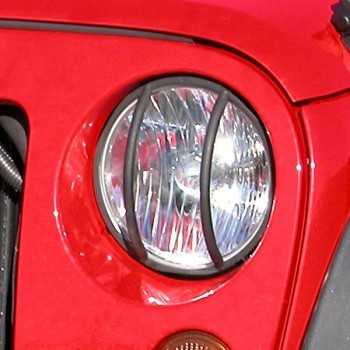 Grille de phare avant noire Jeep Wrangler JK 2007+ JEEP