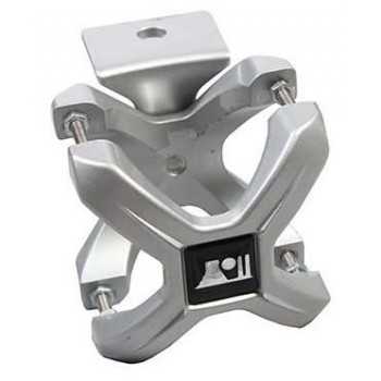 Support de phare aluminium argent pour tube de diamètre 57 à 76 mm