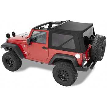 Capotage Supertop® NX TISSU SERGE BESTOP noir Jeep Wrangler JK 2007-2018 2 portes
