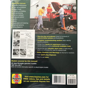 Revue automobile HAYNES Jeep Wrangler (1987-2017) 4 Cyl & 6 Cyl