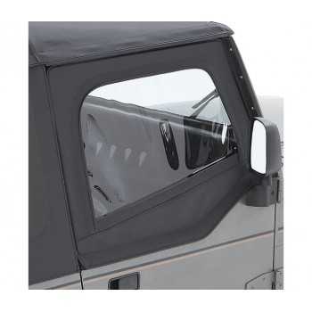 Jeu de demi porte noir avec coin arrière supérieur carré BESTOP Jeep Wrangler YJ 1988-1995