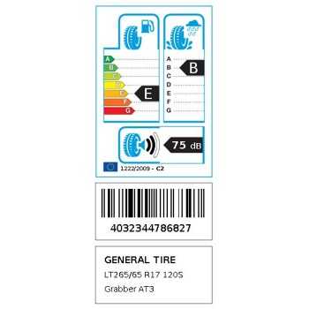 Pneu General GRABBER AT3 265/65R17 120S LB