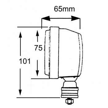 Phare rectangulaire chromé 199 mm x 116 mm