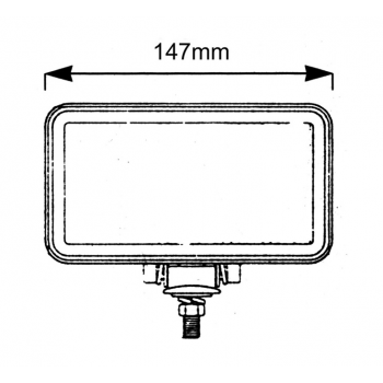 Phare rectangulaire chromé 199 mm x 116 mm
