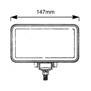 Phare rectangulaire chromé 199 mm x 116 mm