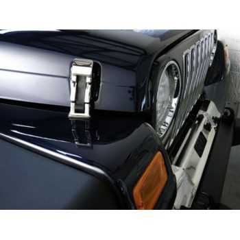 Attache capot inox Jeep Wrangler TJ 1997 à 2006