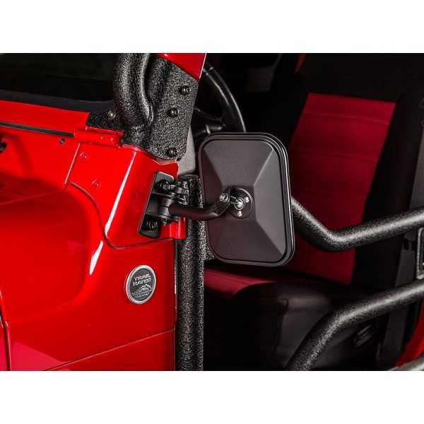 Rétroviseur noir rectangulaire Jeep Wrangler 1997-2018