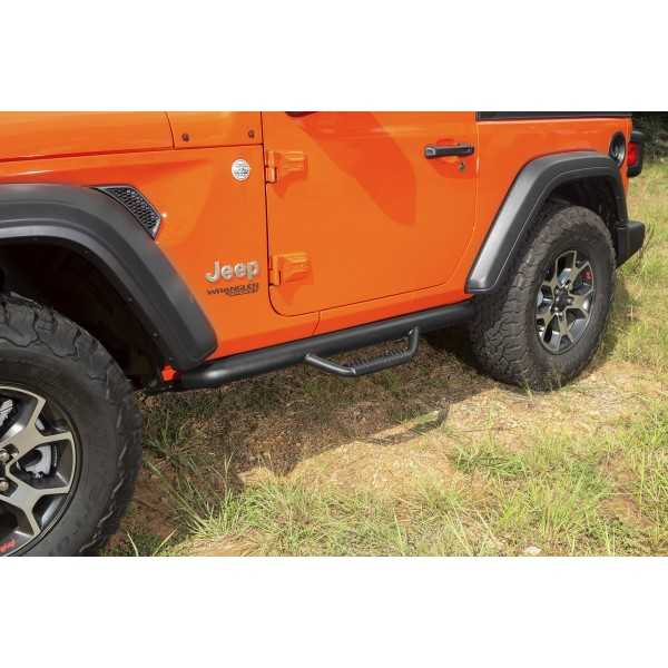 Marche pieds noir ovales Jeep Wrangler JL 2 portes 2007-2018