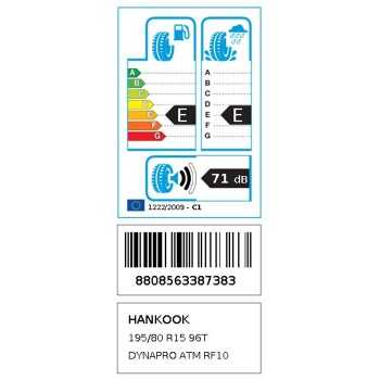 Hankook dynapro ATM RF10 195-80R15 96T