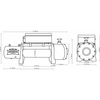 Treuil Dragon DWM 12000 HD S 5T4 12V avec corde synthétique