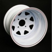 Jante acier 8 branches blanches 10X15 Lada Niva-Vitara-Suzuki 410-413-Jeep CJ7