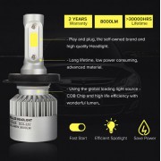 Kit d'ampoule LED H4 72W 8000LM 6500K