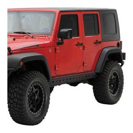 Kit de tubes de protection latéraux SRC noir avec marchepied 4 portes Wrangler JK 2007-2018