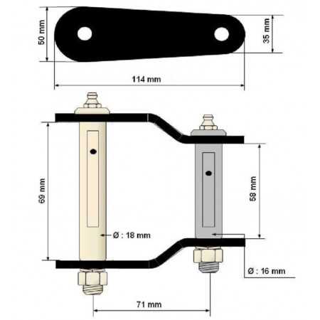 Jumelle graissables avant Nissan Patrol 160/260 1980-1993