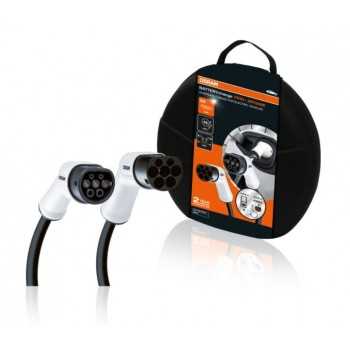 Cable EV 7 broches T2/T1 32AMP 22 KWH Phase-3 OSRAM