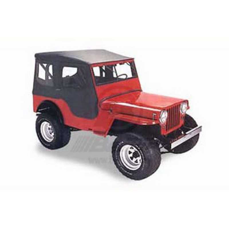 Capotage Bestop® noir Tigertop  Jeep CJ3 1950-1953