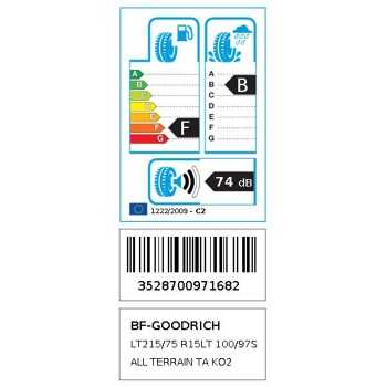 Pneu BFGoodrich Radial All Terrain T/A KO2 215/75R15-C 100/97S
