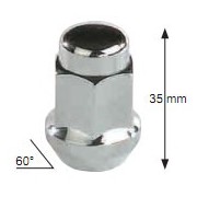 Ecrou de roue chromé 12X1,50 pour clé 21 mm TOYOTA - MITSUBISHI - FORD RANGER