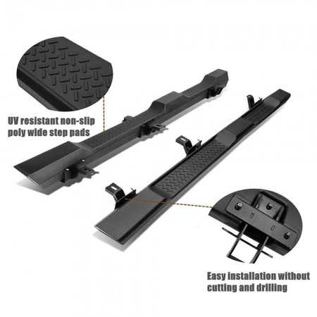 Marche pieds ABS noir Jeep Wrangler JK 4 portes 2007-2018