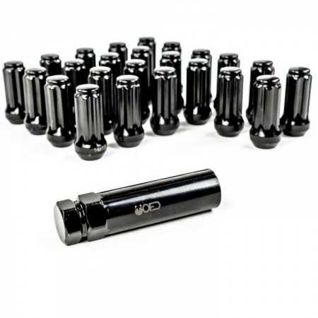 kit d'Ecrou de roue long noir 14X1,50 mm
