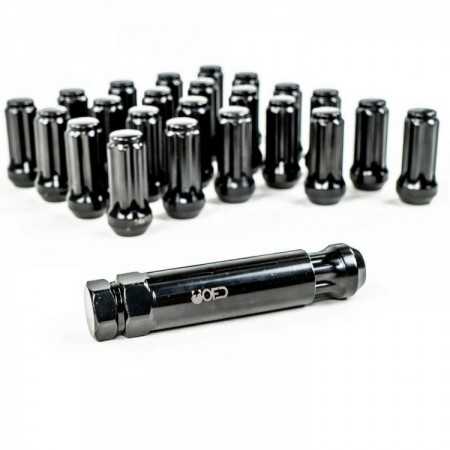 kit d'Ecrou de roue long noir 14X1,50 mm
