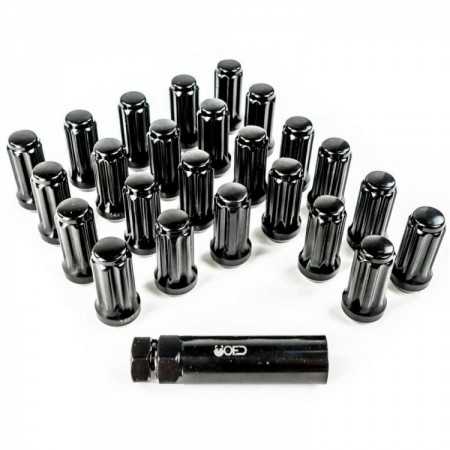 kit d'Ecrou de roue long noir 14X1,50 mm