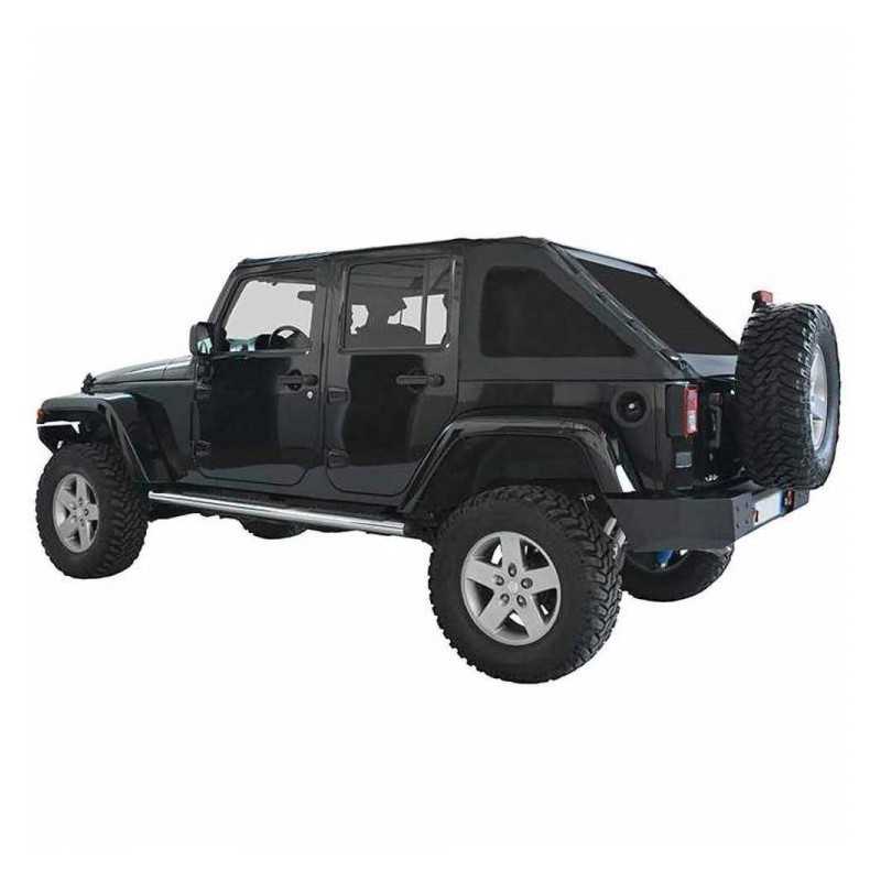 Capotage arrière Fastback Suntop Jeep Wrangler 4 portes noires 2007-2017