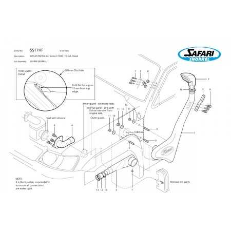 Snorkel SAFARI Nissan GR Y61 3.0 L VDI 4 CYL. 09/2004-