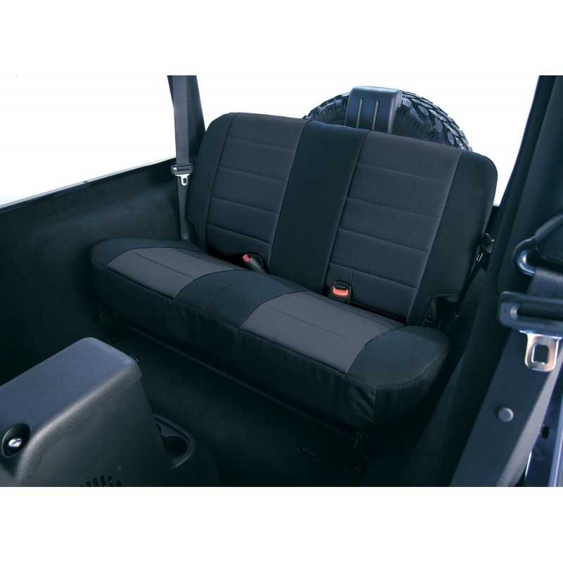 Housse de banquette arriere coton noir Jeep CJ-Wrangler 1980-1995