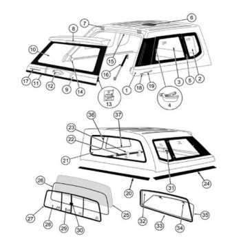 Joint de vitre latéral hard top Alpha