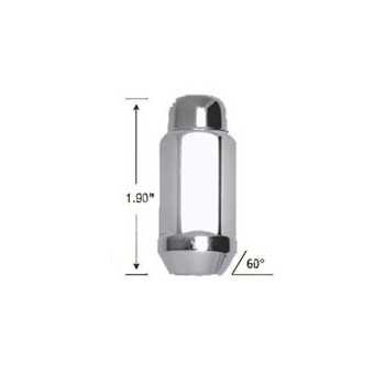 Ecrou de roue chromé 14X1,50 pour clé de 19 mm TOYOTA HDJ 100-200-HZJ78-79 - RANGE ROVER P38