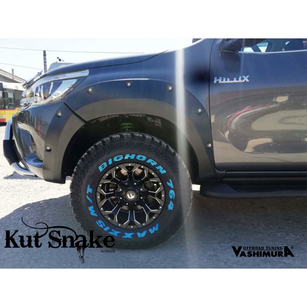 Élargisseurs d'ailes - Toyota Hi-Lux ROCCO 75 mm compatibles avec les carrosseries larges et étroites 2018-2021