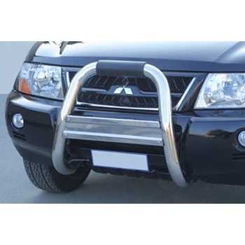 Big bar 76 mm inox usage hors route Mitsubishi PajeroDID 2000-2006