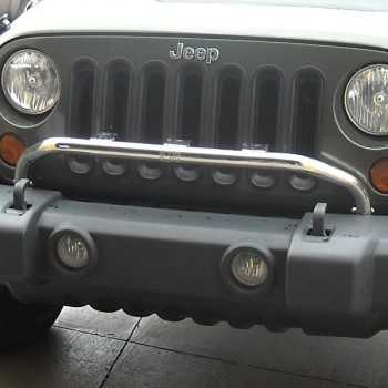 Support de phare inox sur pare chocs Jeep Wrangler JK 2007 à 2018