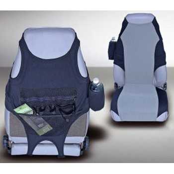 HOUSSE DE SIEGE NOIR-GRISE NEOPRENE POUR JEEP DE 76 A 2006