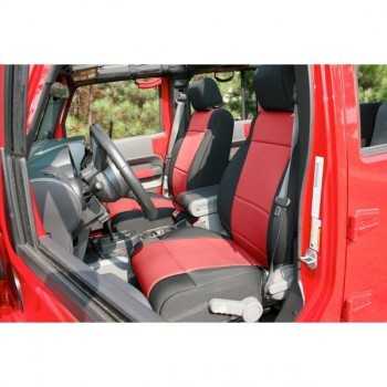 HOUSSE DE SIEGE AVANT ROUGE JEEP WRANGLER JK 2011- ABS