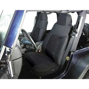 HOUSSE DE SIEGE AVANT COTON NOIR JEEP WRANGLER 1976-1990