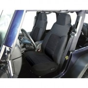 HOUSSE DE SIEGE AVANT COTON NOIR JEEP WRANGLER 1976-1990