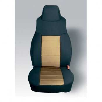HOUSSE DE SIEGE AVANT COTON NOIR-TAN JEEP WRANGLER 1997-2002
