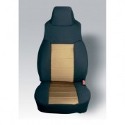 HOUSSE DE SIEGE AVANT COTON NOIR-TAN JEEP WRANGLER 1997-2002